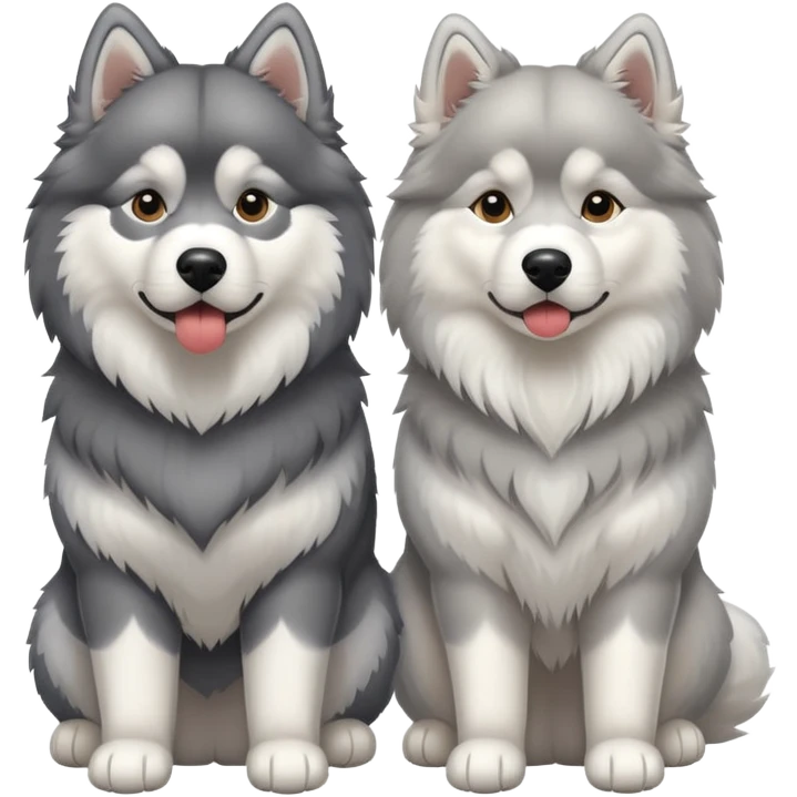two malamutes  emoji