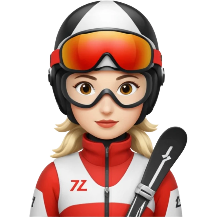 Female Alpine skiing emoji