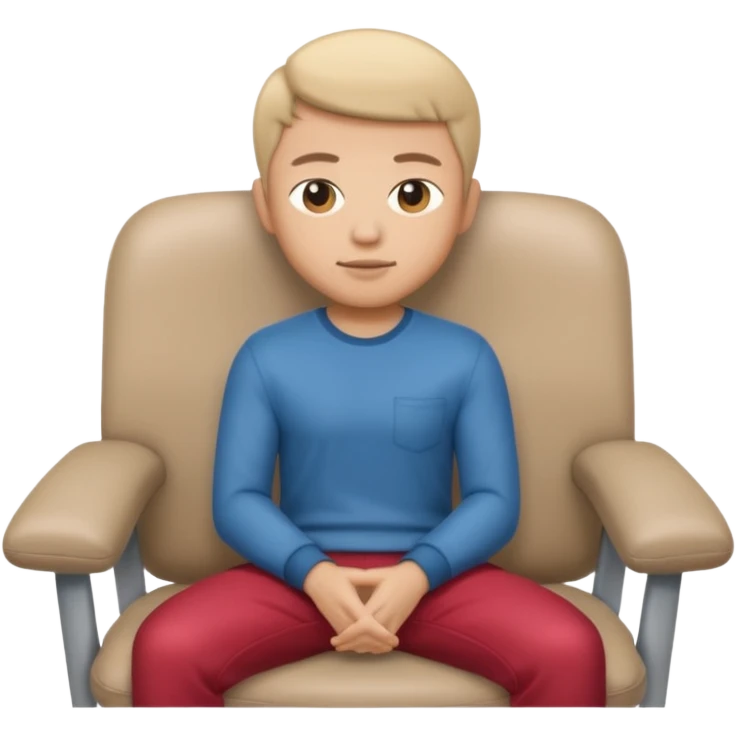Memoji sitting on a chair from behind emoji