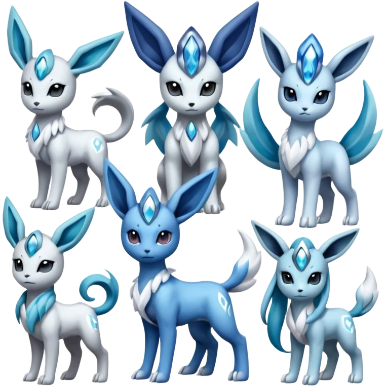 Absol-Meloetta-Glaceon-Dialga-Suicune-fusion emoji