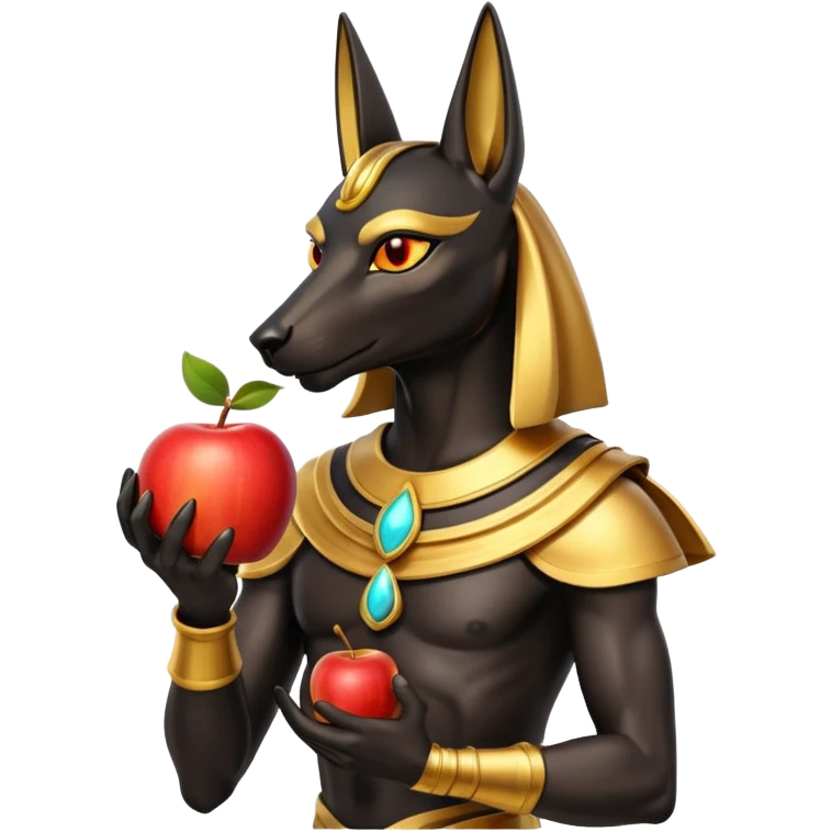 anubis god with an apple emoji