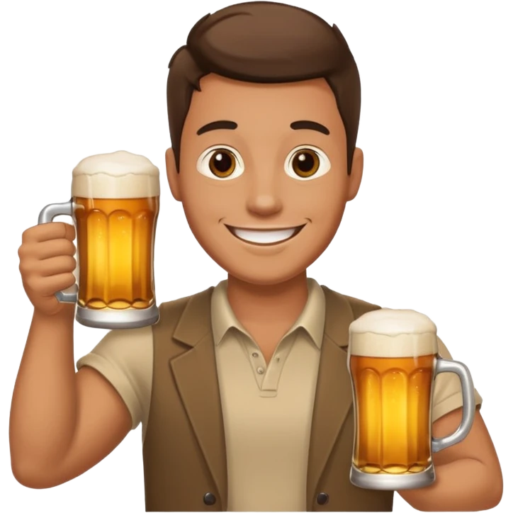 hombre con una cerveza emoji