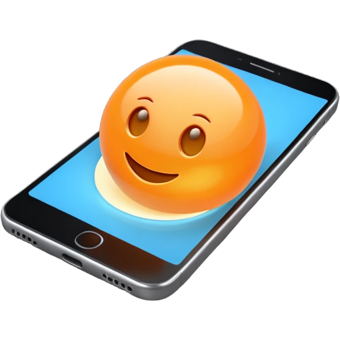 Изображение SMS письма в светло-оранжевых тонах. 3D изображение emoji