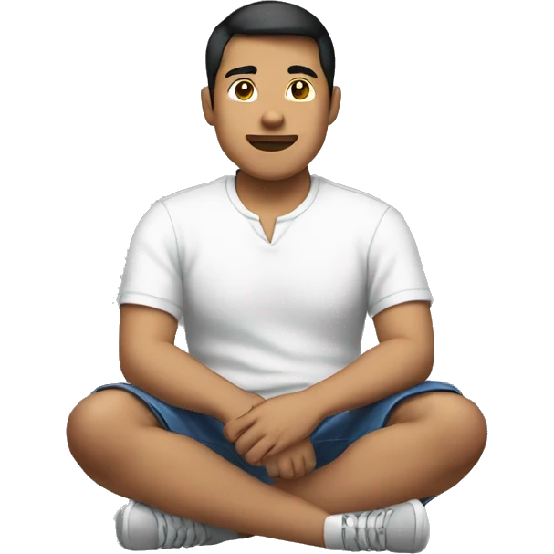 Filipino in white shirt sitting down emoji