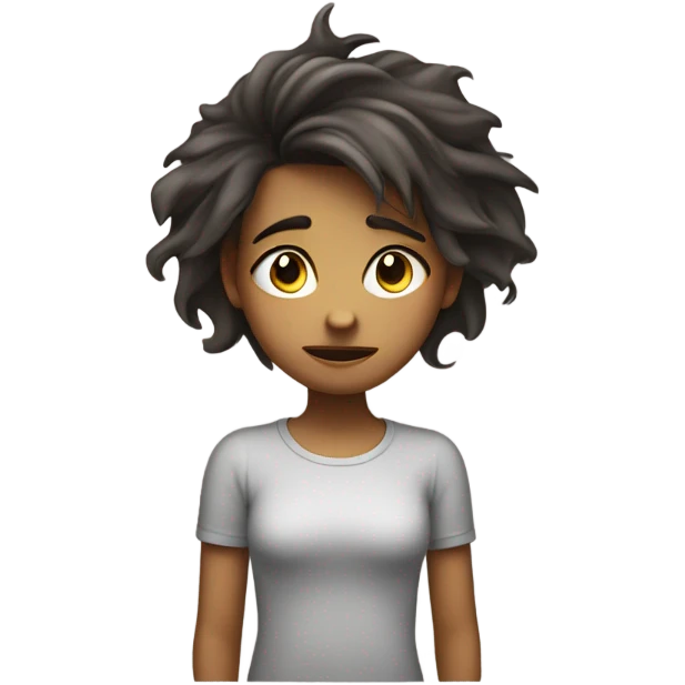 a girl scratching her head looking confused emoji