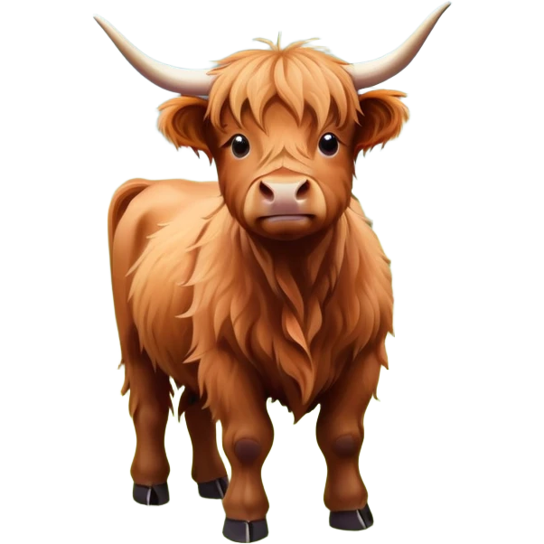 Highland cow calf flowers emoji