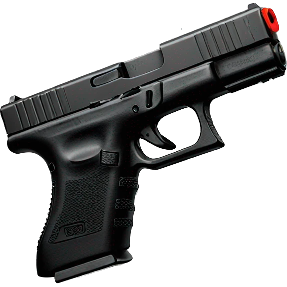 Glock with red dot emoji