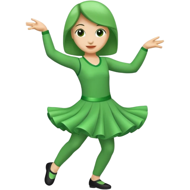 un numero 3 bailando en un fondo verde emoji