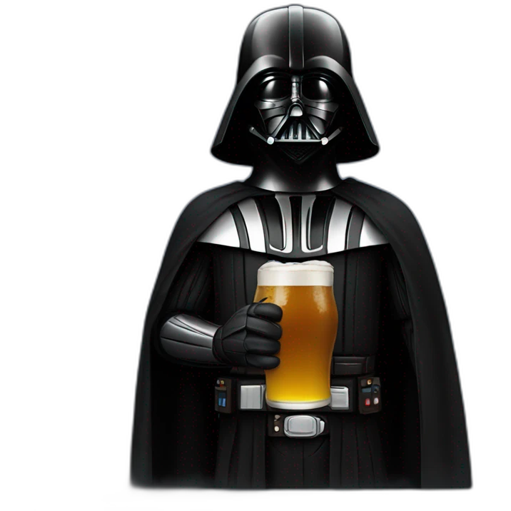 dark vador drinking beer emoji