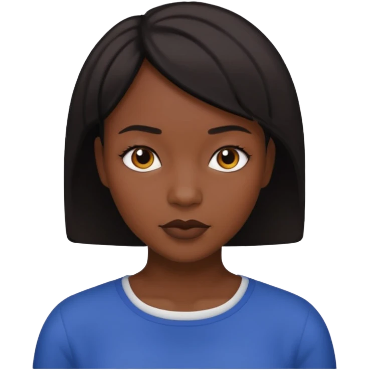 visage femme noire cheveux court emoji