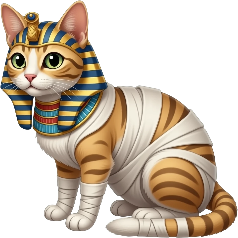 Egyptian cat Mummified covered cat  pregnant belly emoji