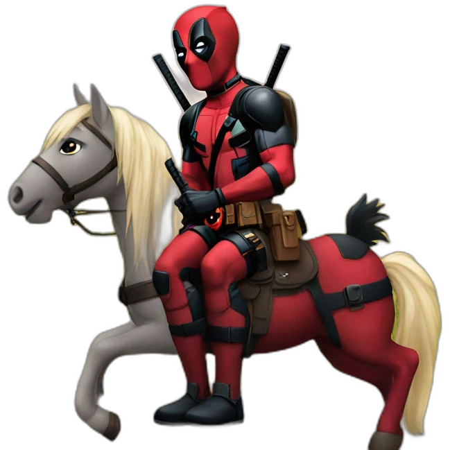 deadpool avec un poney emoji