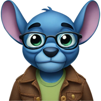 Stitch wearing glasses emoji