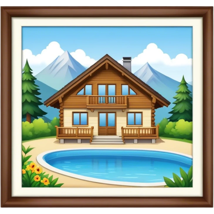 Chalet in the summer emoji