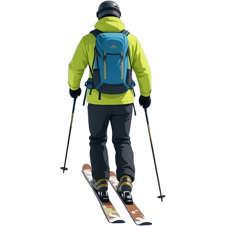 skitouring skier walking up the mountain emoji