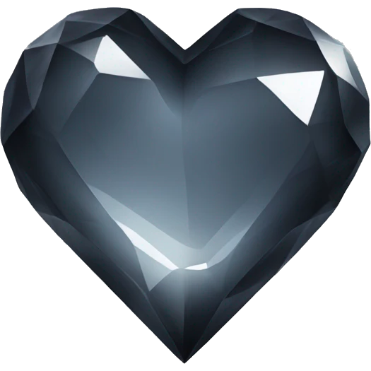 Dark gray crystal heart emoji
