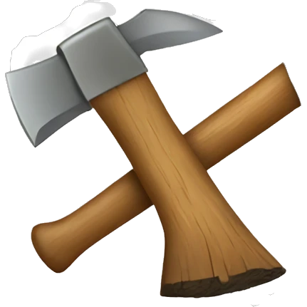 wood stump with axe cutting into it emoji