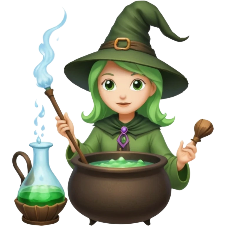 green witch cooking potion emoji