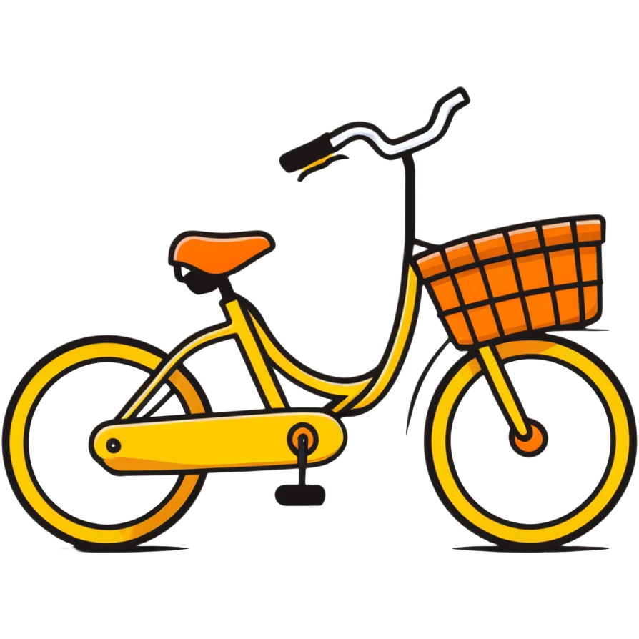 A colorful bicycle with basket emoji