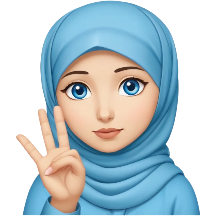 Turkish beautiful finish Konya girl blue eyes with hijab and Girl saying no with hand gesture  emoji