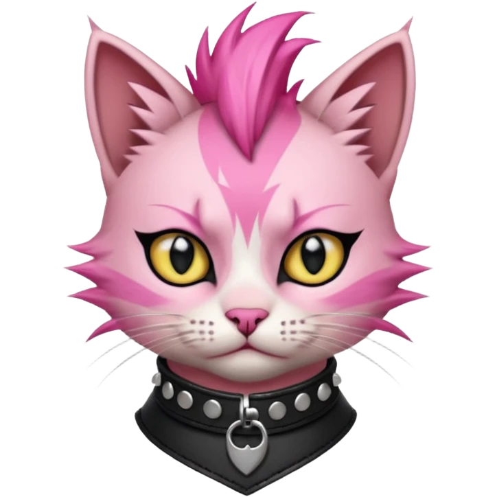 punker cat pink haired emoji
