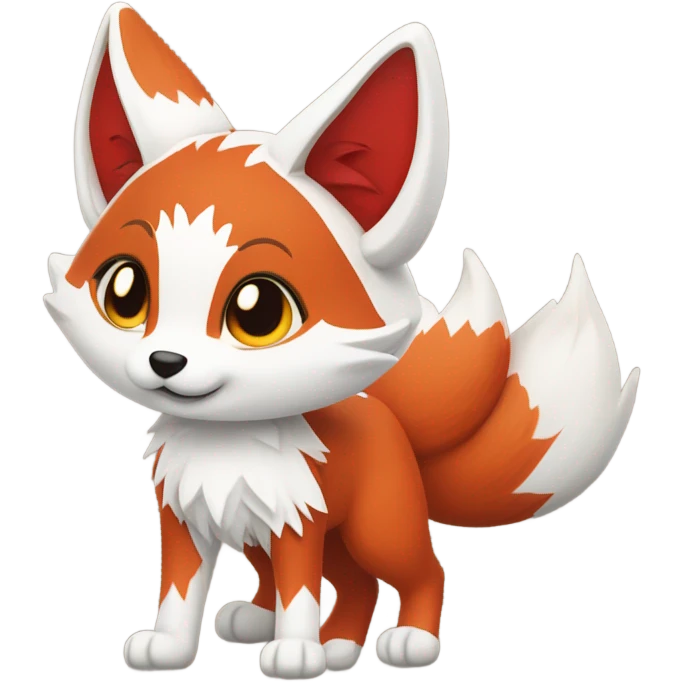 Red and white katsune emoji