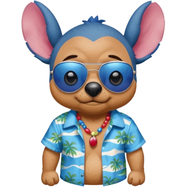 Stitch realista en la playa emoji