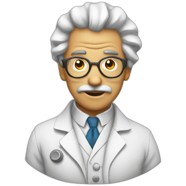 mad scientist bold outline emoji