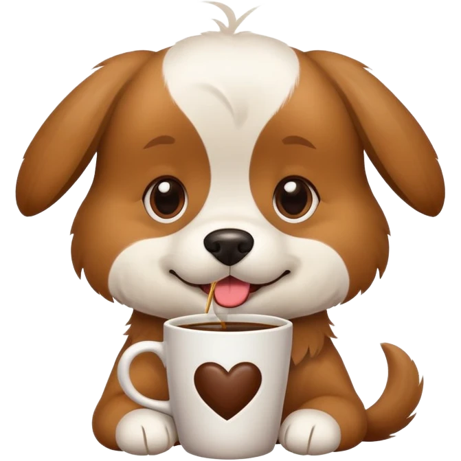 Dog drinking coffee  emoji