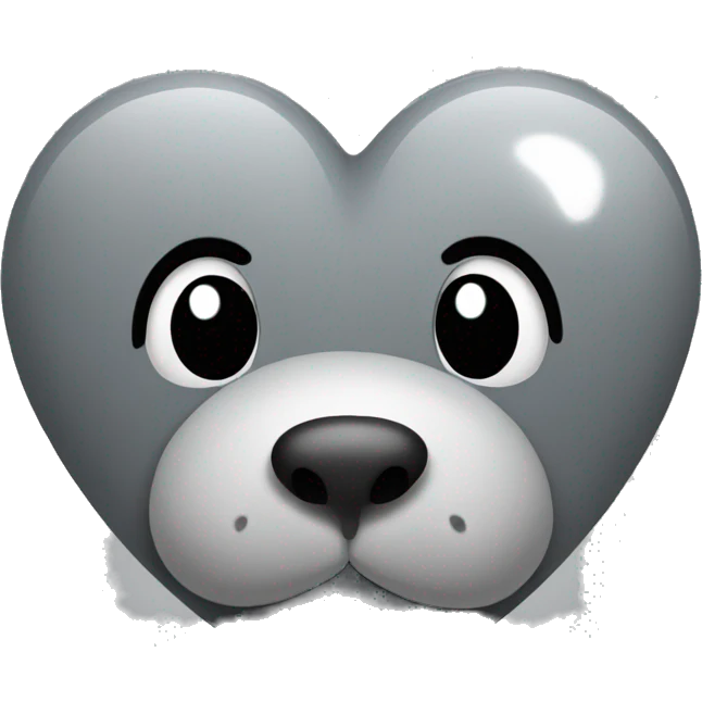 Grey heart with paws emoji