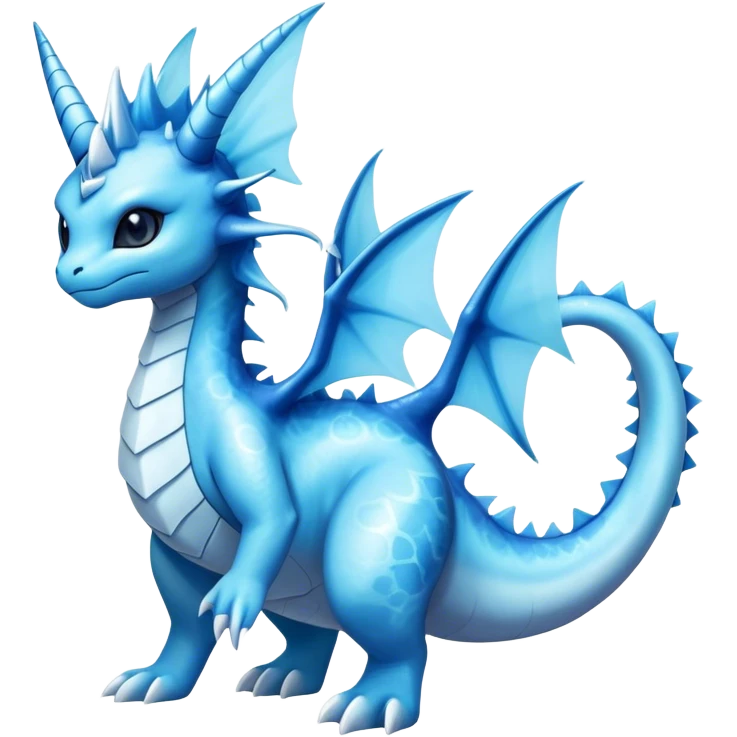 Edgy cool Dragonair-Vaporeon-creature-hybrid full body  emoji