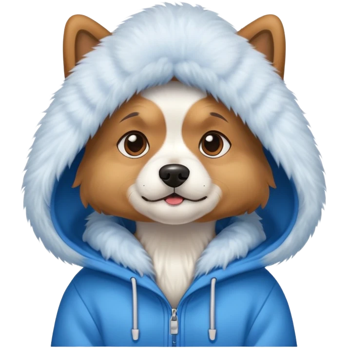 Dog wearing hoodie emoji