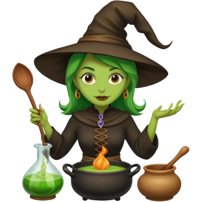green witch cooking potion emoji