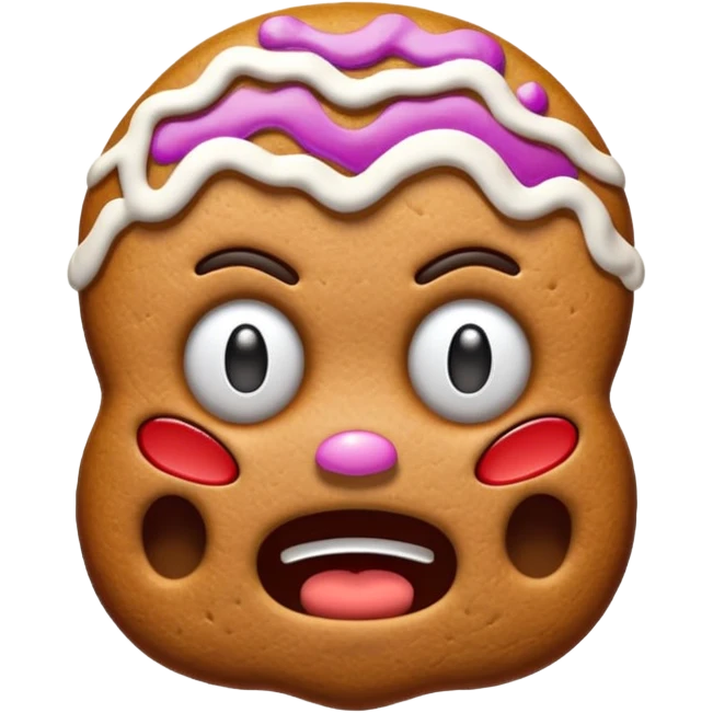 angry gingerbread man head plain emoji