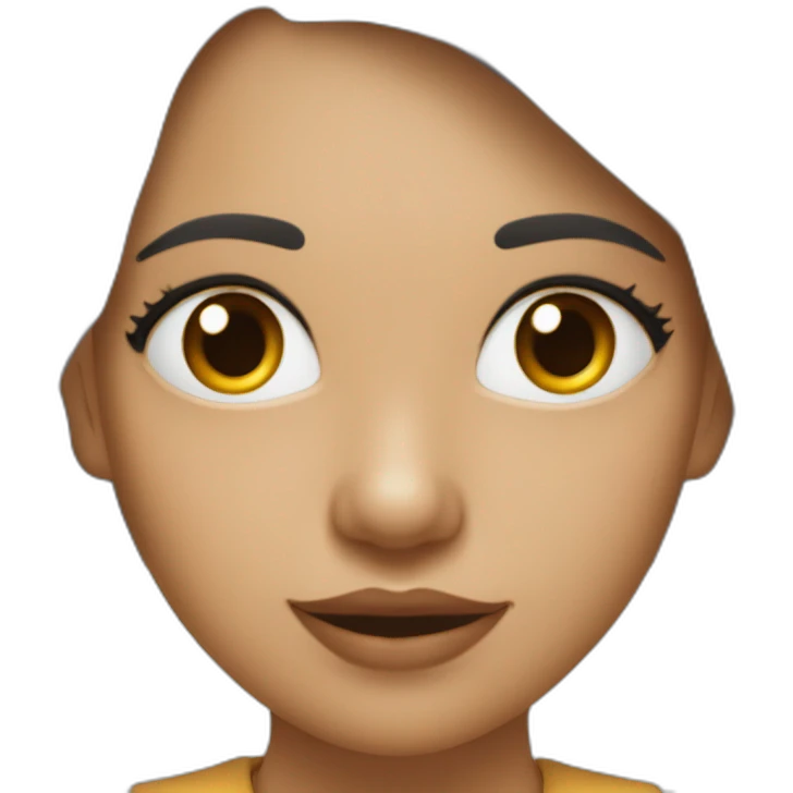 chica pelo rizo largo morena de ojos marrones con pendientes de aro pequeños en plata emoji