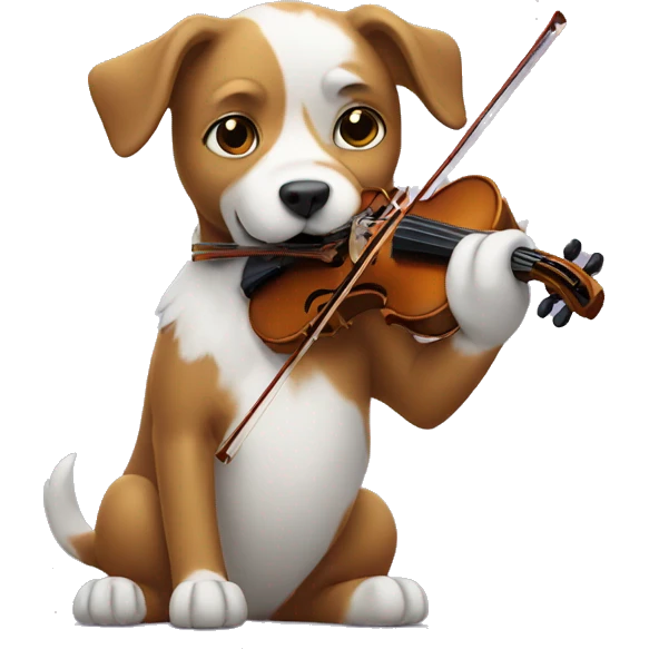Dog playing the violin  emoji