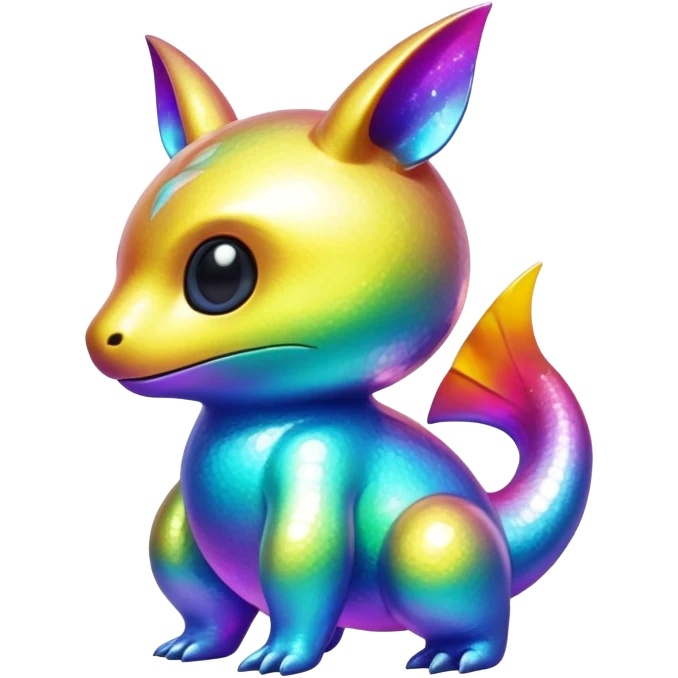 Randomly-colored colorful iridescent Fakémon-creature emoji