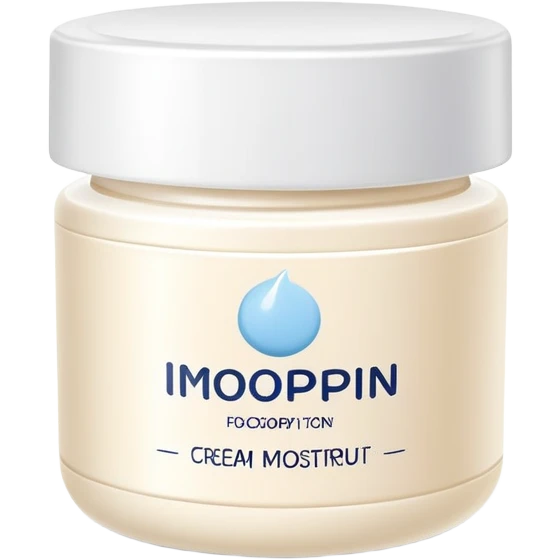 body moisturizer cream pot with label emoji