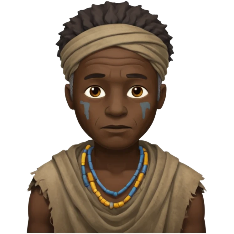 ancient africa man, tattered emoji