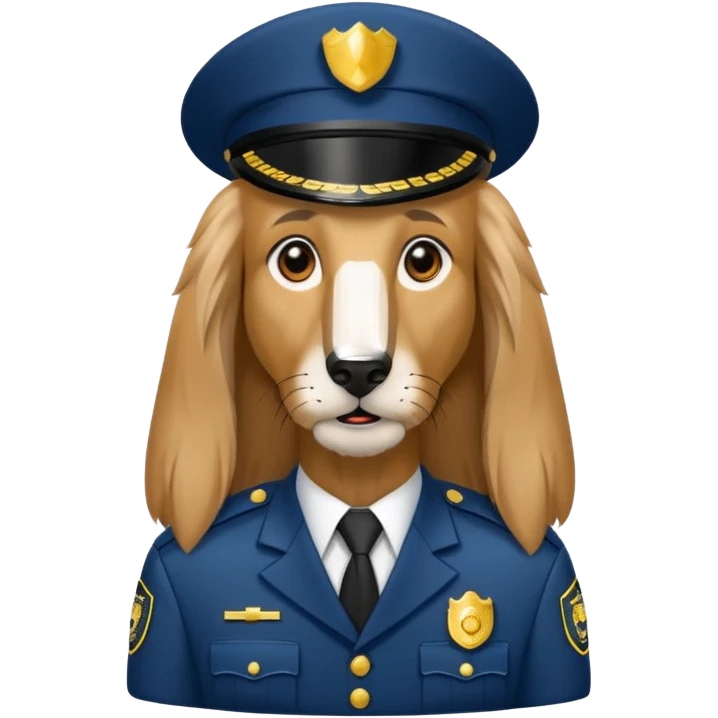 Afghan Hound dog as a security guard emoji