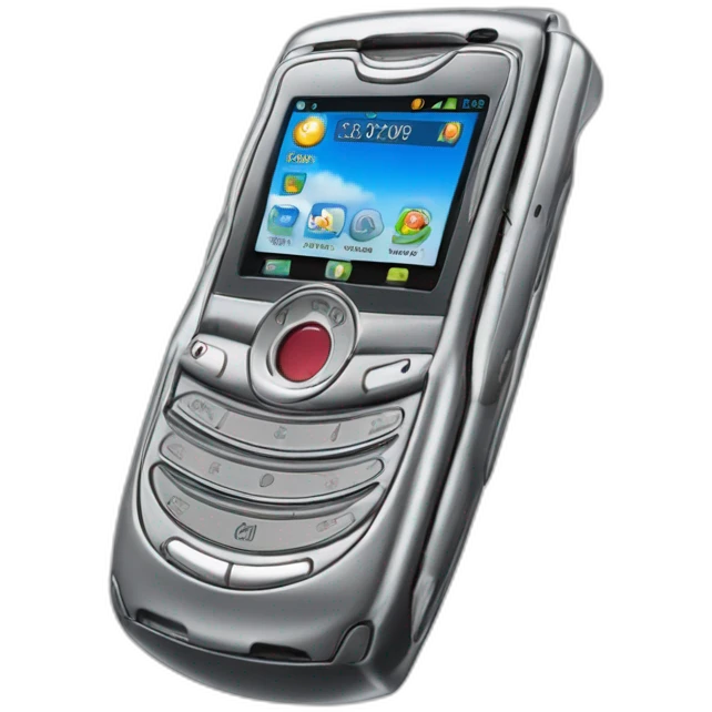 silver Motorola Razr V3 mobile device with the iconic clamshell design. emoji