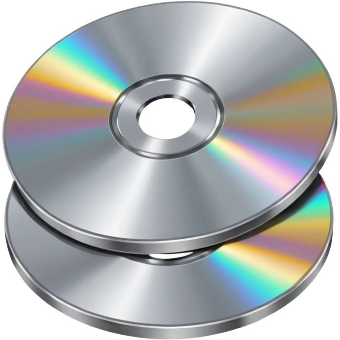 two metal computer disks emoji