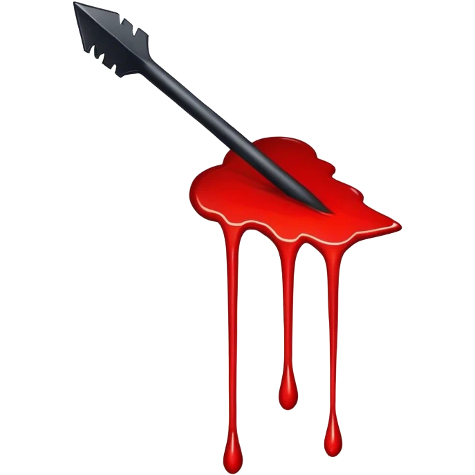 Black arrow with blood drips emoji