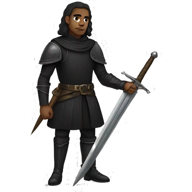 lightskin guy with black medieval clothes and daggers on guard emoji