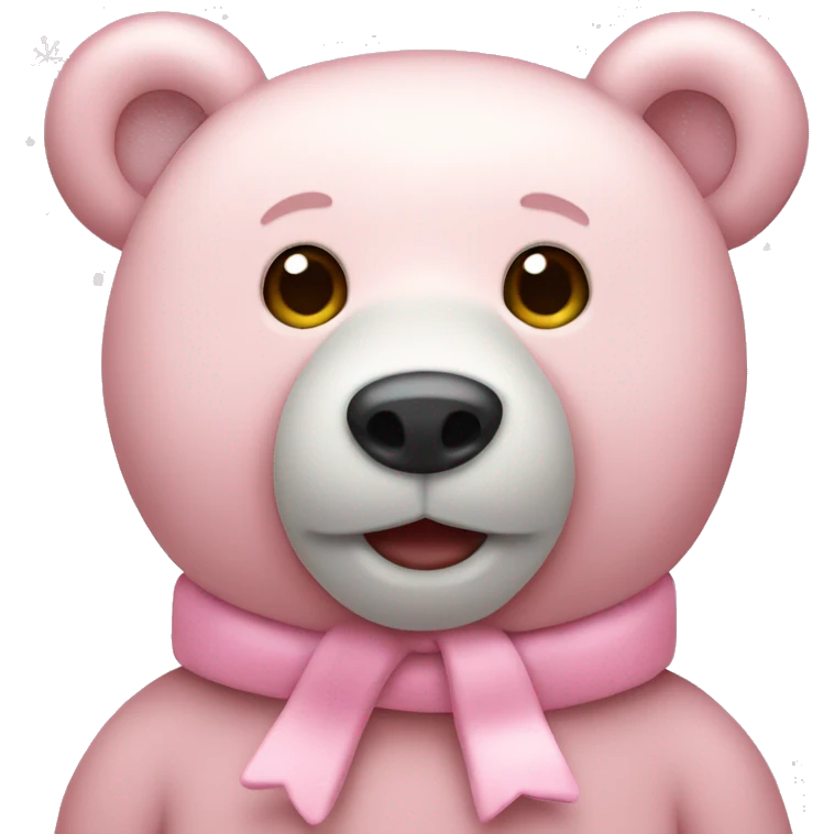 Light pink Christmas bear emoji