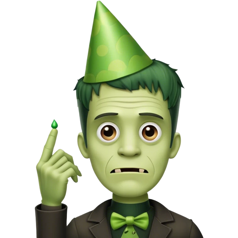 Frankenstein peeing at a birthday party emoji