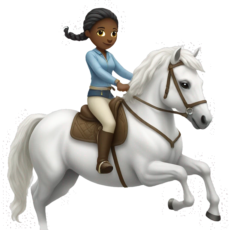 girl riding a white horse emoji