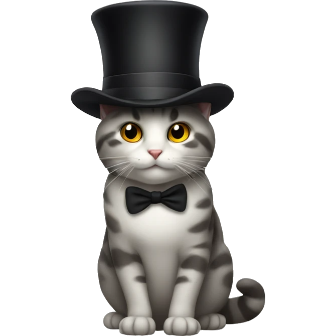 Cat with top hat emoji