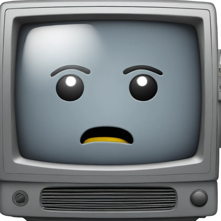 Gray television turned off with X emoji