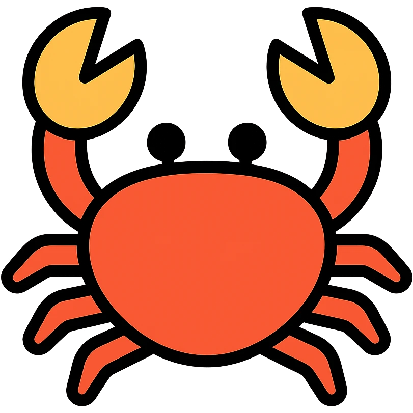 color outline icon style crab named Jimmy emoji